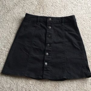 Black button up skirt